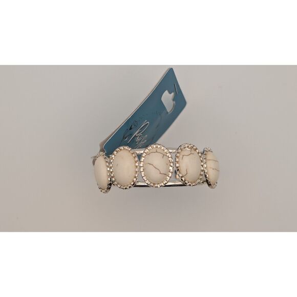 Poise White Stone Cuff Bracelet - Picture 1 of 2